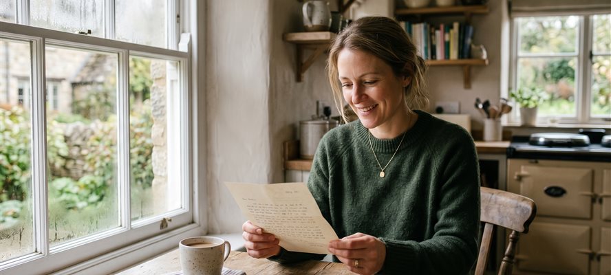 Property owner reviewing a valuation letter at home